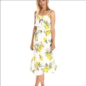 Anthropologie Moon River Lemon Front Tie Dress